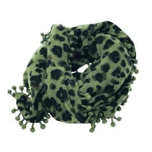 Boo Gemes Cashmere Pom Pom Printed Wrap In Camo Animal